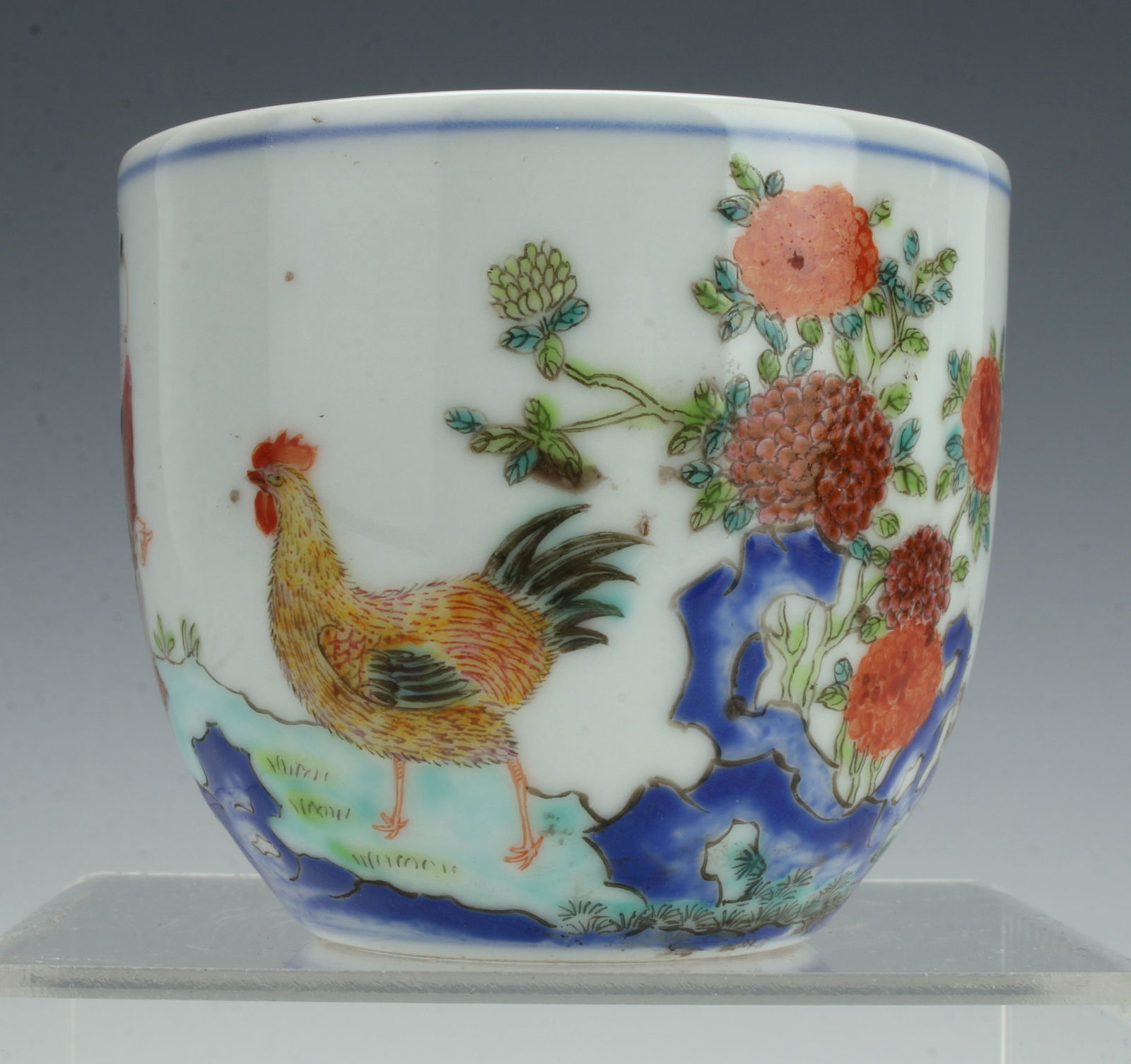 MULTICOLOR GARDEN SCENE ROOSTER CUP (1 of 6)