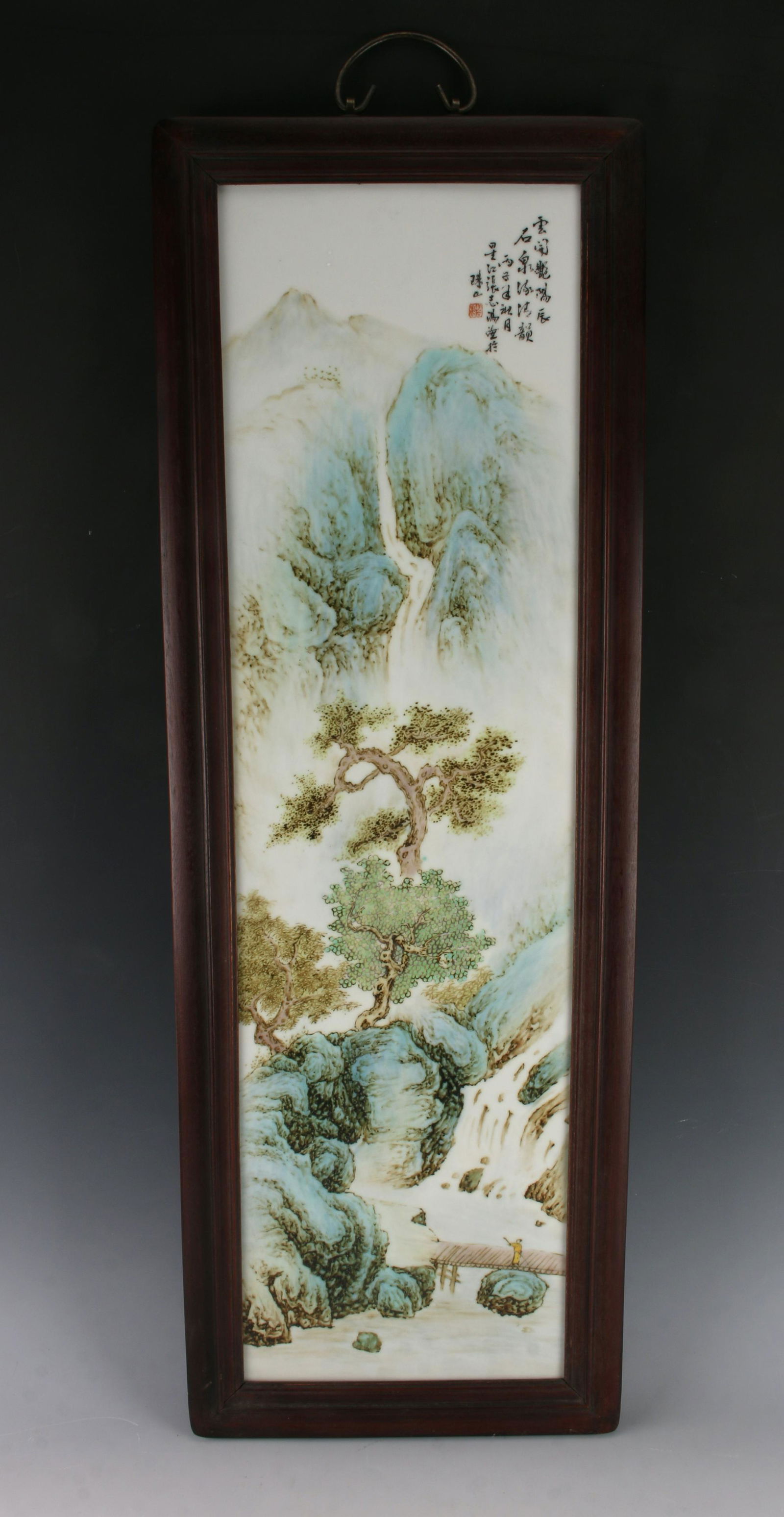 FRAMED MOUNTAIN SCENE PLAQUE (1 of 6)