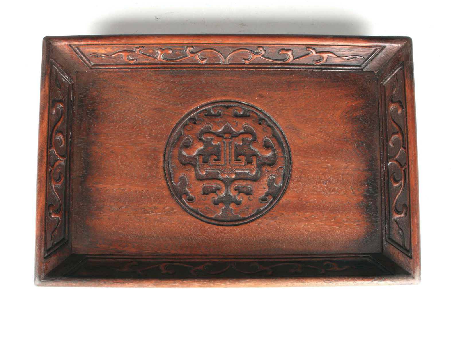 CHINESE WOODEN CARVED DRAGON TRAY (1 of 5)