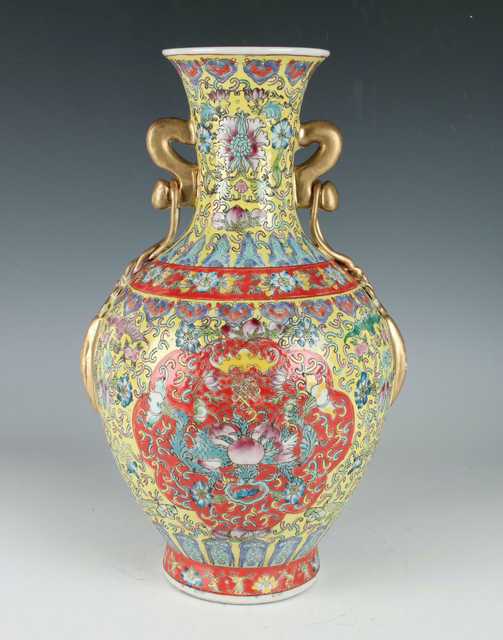 PORCELAIN FAMILLE JAUNE VASE (1 of 8)