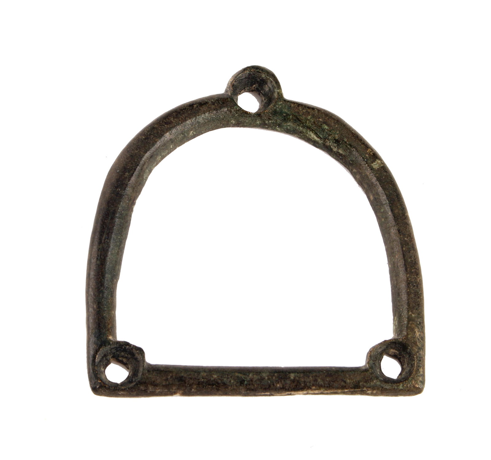 15TH CENTURY BRONZE HEEL PROTECTOR: Bronze heel protector. 1 1/4" $100 - $200 Please contact us for high resolution images of this lot. Shipping: We are able to pack and ship this item to an add