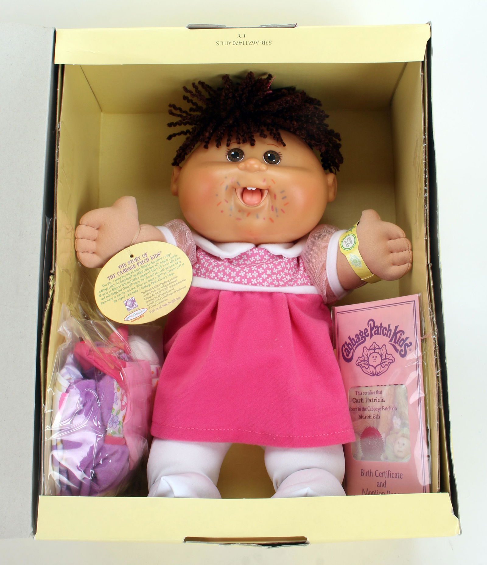 CABBAGE PATCH KID BABIES NIB: Cabbage Patch Kid Babies new in box with certificate, adoption papers, and extra clothes. 10 1/2" X 6 3/4" X 14" $40 - $80 Please contact us for high resolution images of this lo