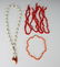 LOT OF BRANCH CORAL, COWRIE SHELL, BONE NECKLACES - 2