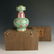 TWO PART GREEN VASE - 5