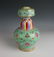 TWO PART GREEN VASE - 6