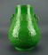 BRIGHT GREEN CARVED ARCHAIC DRAGON VASE