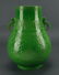BRIGHT GREEN CARVED ARCHAIC DRAGON VASE - 3