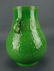 BRIGHT GREEN CARVED ARCHAIC DRAGON VASE - 6