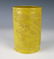 CARVED GARDEN SCENE YELLOW BRUSH POT