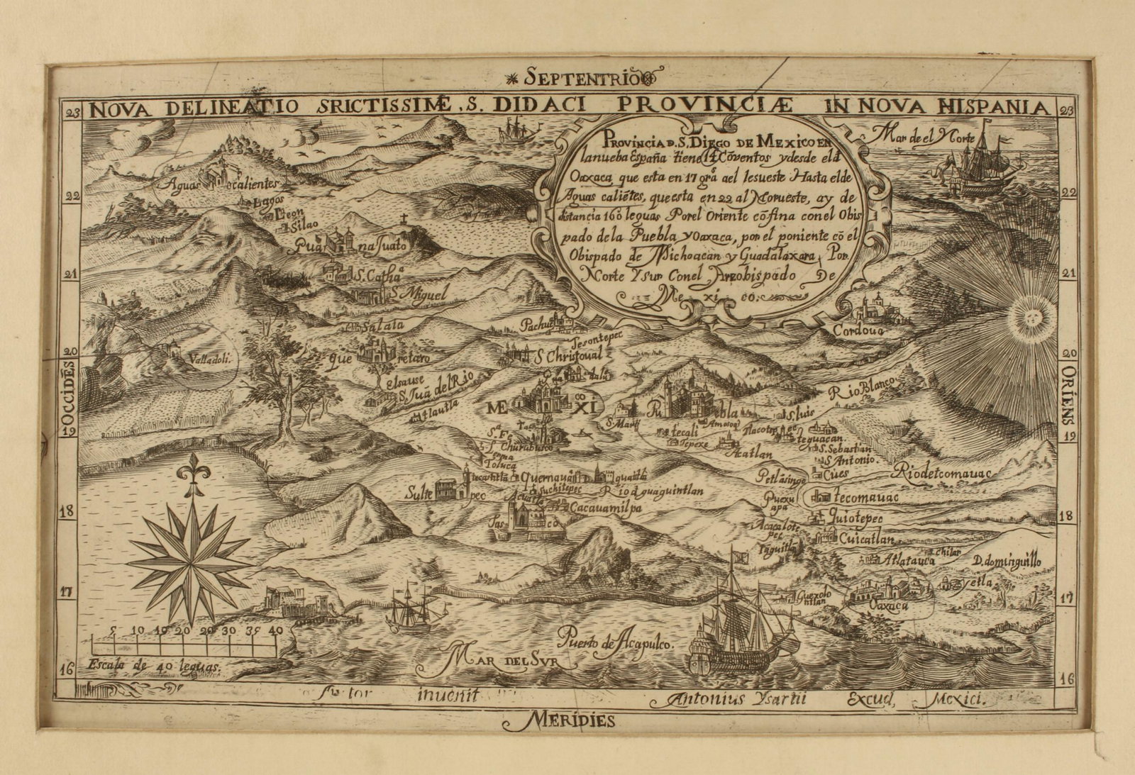 ANTIQUE MAP OF MEXICO THE DIEGO PROVENCE: The Diego Provence. 14 1/4" X 12" $100 - $200 Please contact us for high resolution images of this lot. Shipping: We are able to pack and ship this item