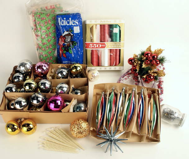 Lot Vintage Plastic Ball Christmas Ornaments