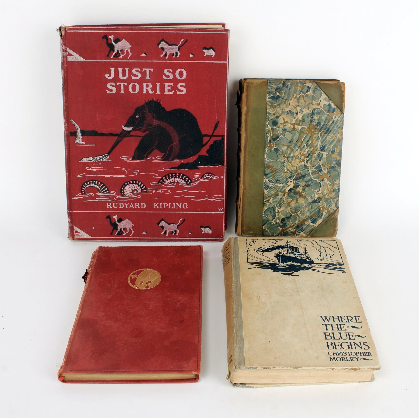 FOUR VINTAGE NOVELS KIPLING, AUSTEN, MORLEY: Kipling, Wee Willie Winkie, Macmillan Pocket Kipling, 1918. Kipling, Just So Stories, Macmillan, 1959, Hardcover (Original Cloth). No DJ. illustrated throughout with part, and full-page black-and-whit