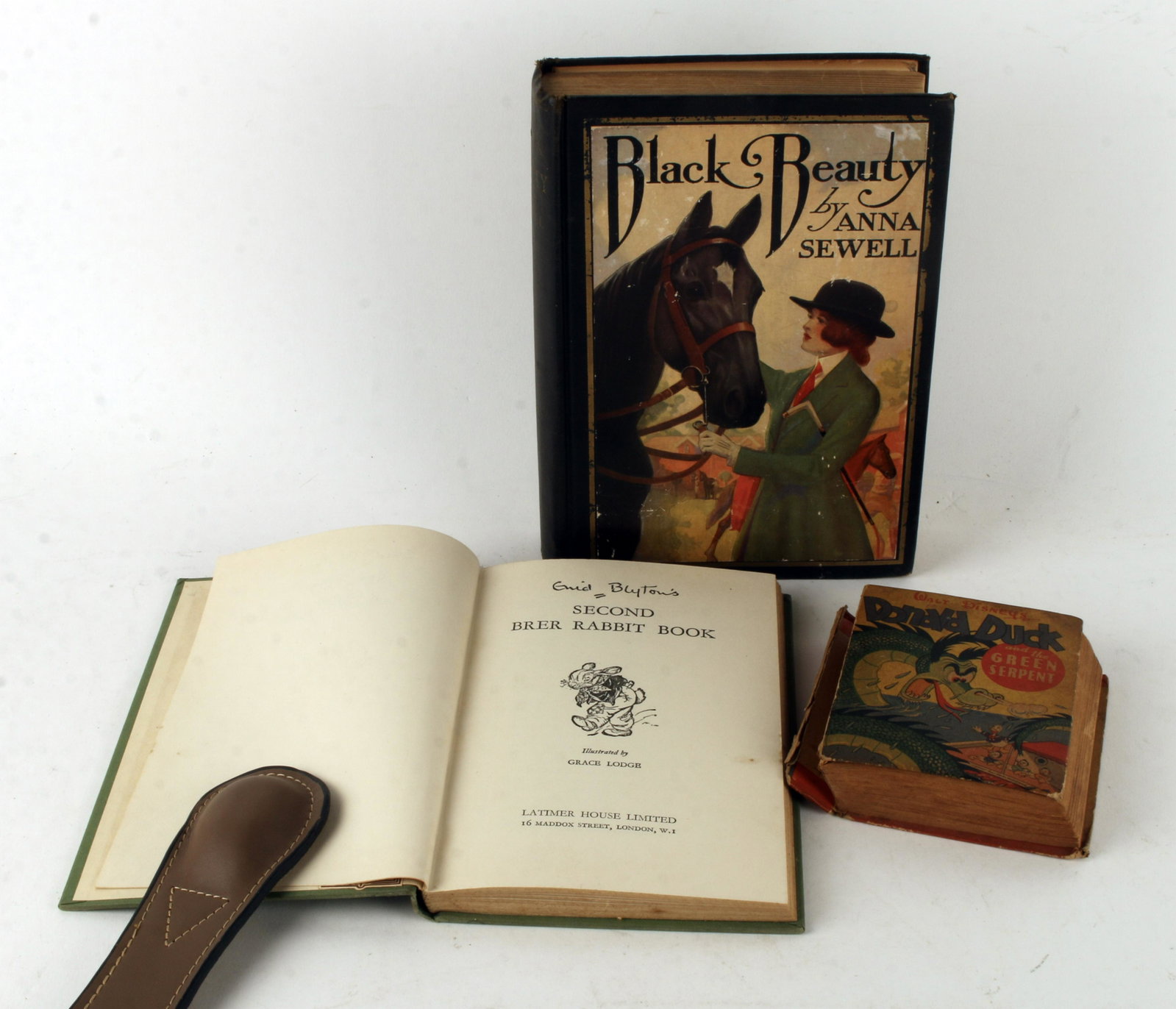 BRER RABBIT, BLACK BEAUTY, LITTLE BOOKS DONALD DUCK: Better Little Books Walt DIsney's Donald Duck and the Green Serpent. Second Brer Rabbit Book by Enid Blyton illustrated by Grace Lodge. Black Beauty by Anna Sewell, copyright 1927. 6" X 9"