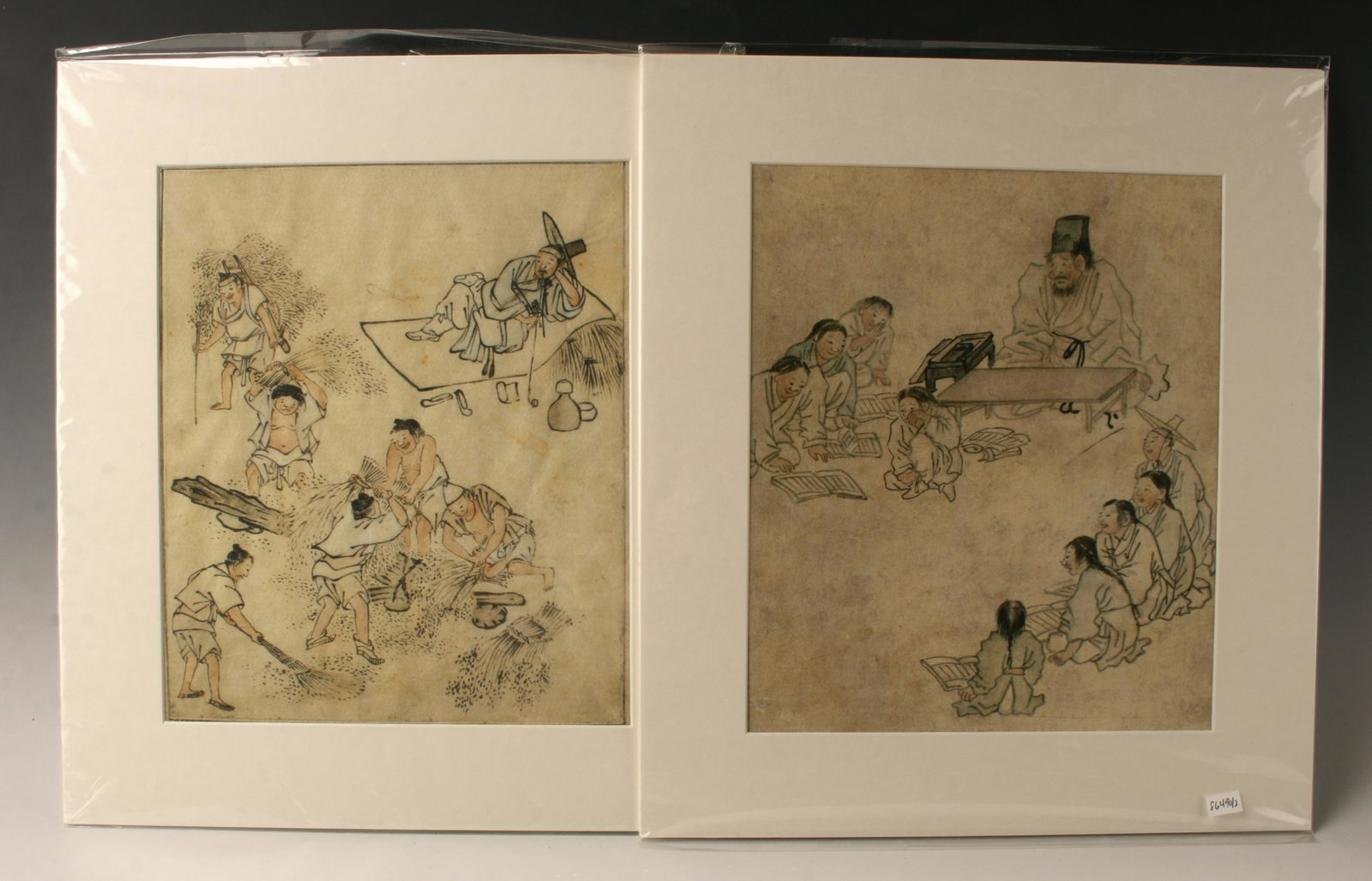 2 KOREAN KIM HONG-DO MATTED PRINTS: From museum store National Museum of Korea. By Kim Hong-Do. 14 1/2" x 12 1/2" $20 - $40 Please contact us for high resolution images of this lot. Shipping: