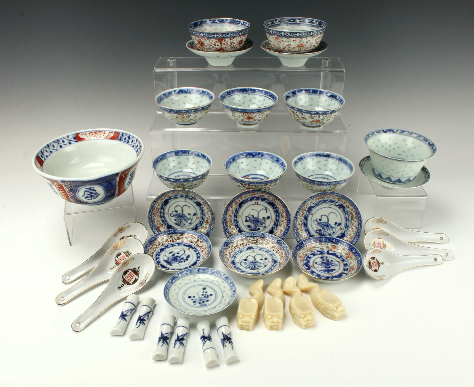ASIAN STYLE RICE & SOUP BOWL LOT (1 of 3)