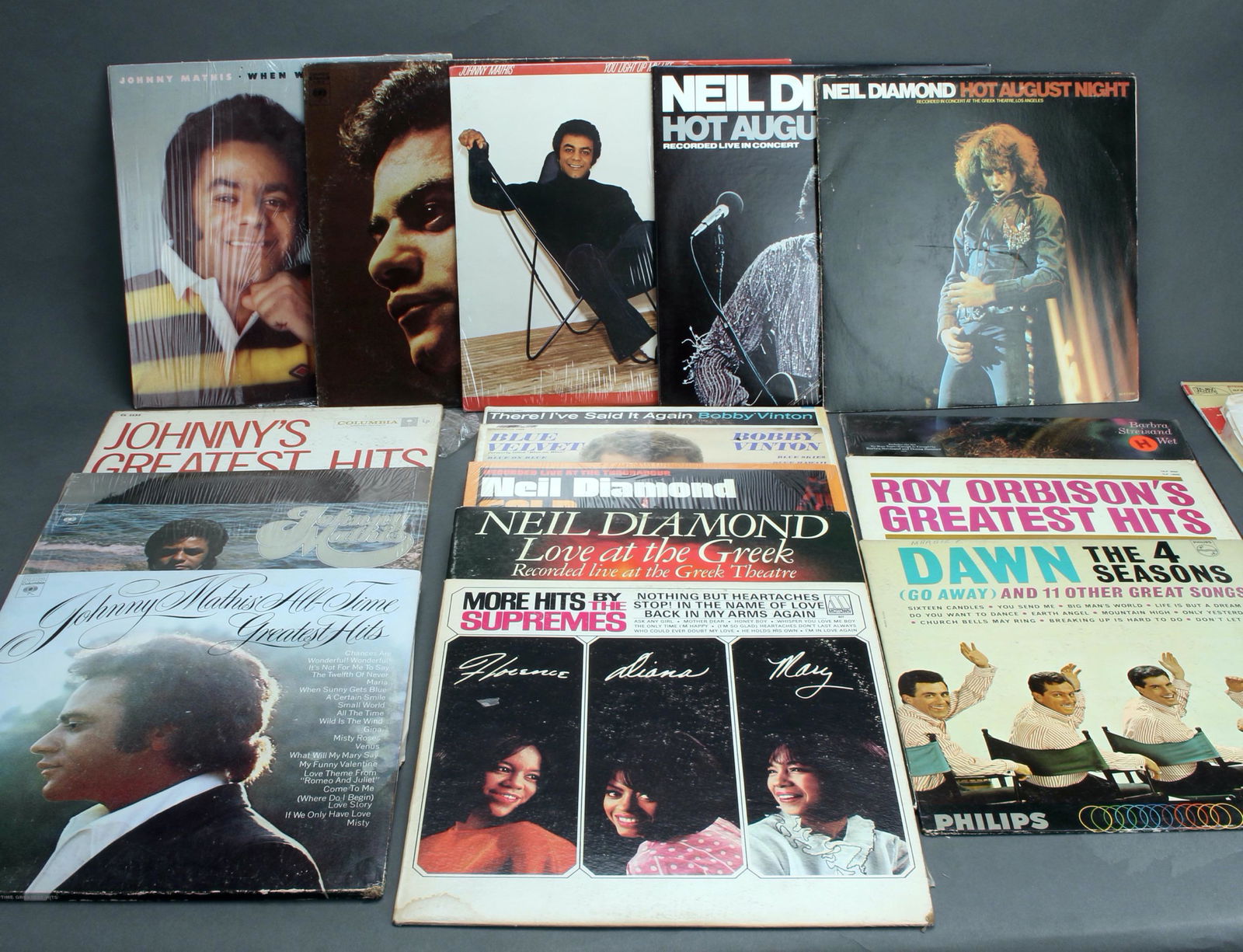 23 VINTAGE LP RECORDS MATHIS, DIAMOND, VINTON (1 of 5)