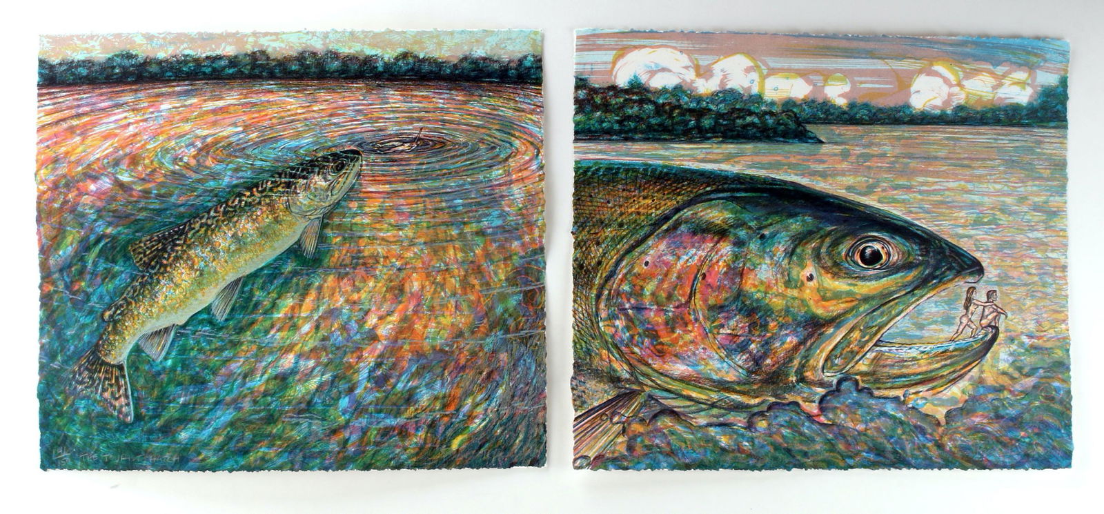 2 SIGNED NUMBERED LITHOGRAPHS BY PARKS REECE (1 of 8)