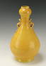 YELLOW GARLIC HEAD DRAGON PHOENIX VASE