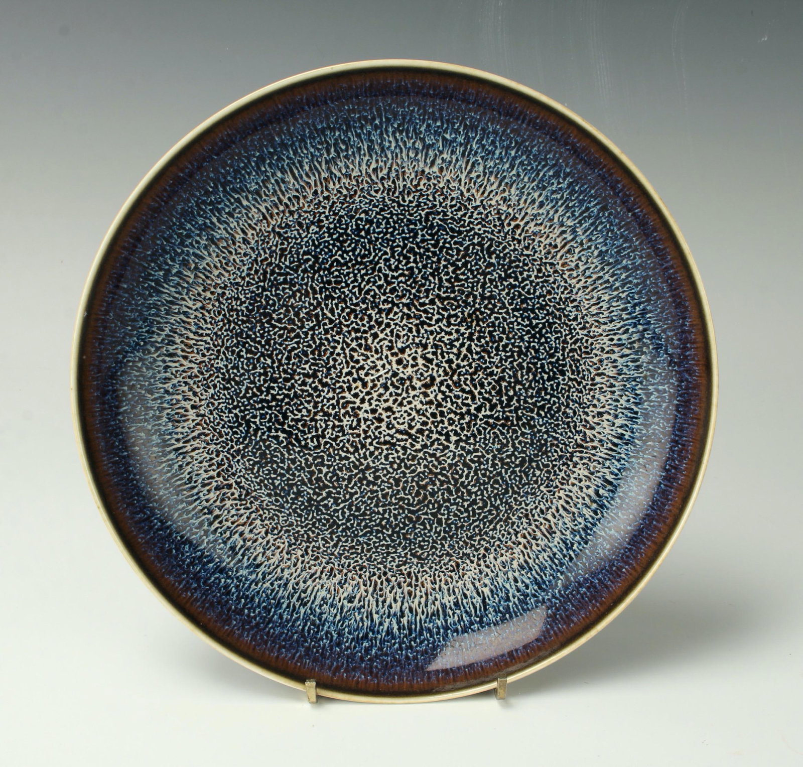 CHINESE PORCELAIN OIL SPOT GLAZE DISH (1 of 4)