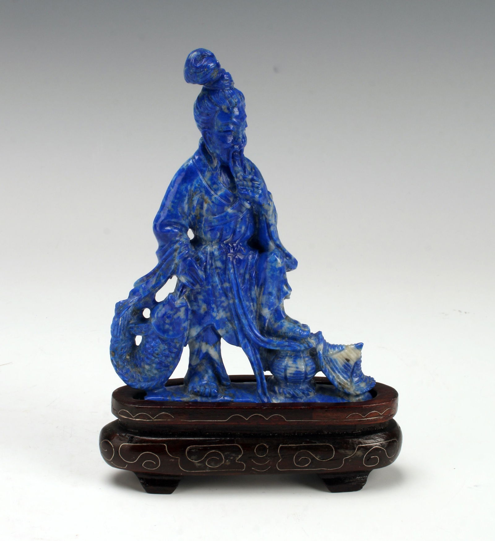 SMALL FISHERMAN CARVING ON STAND (1 of 4)