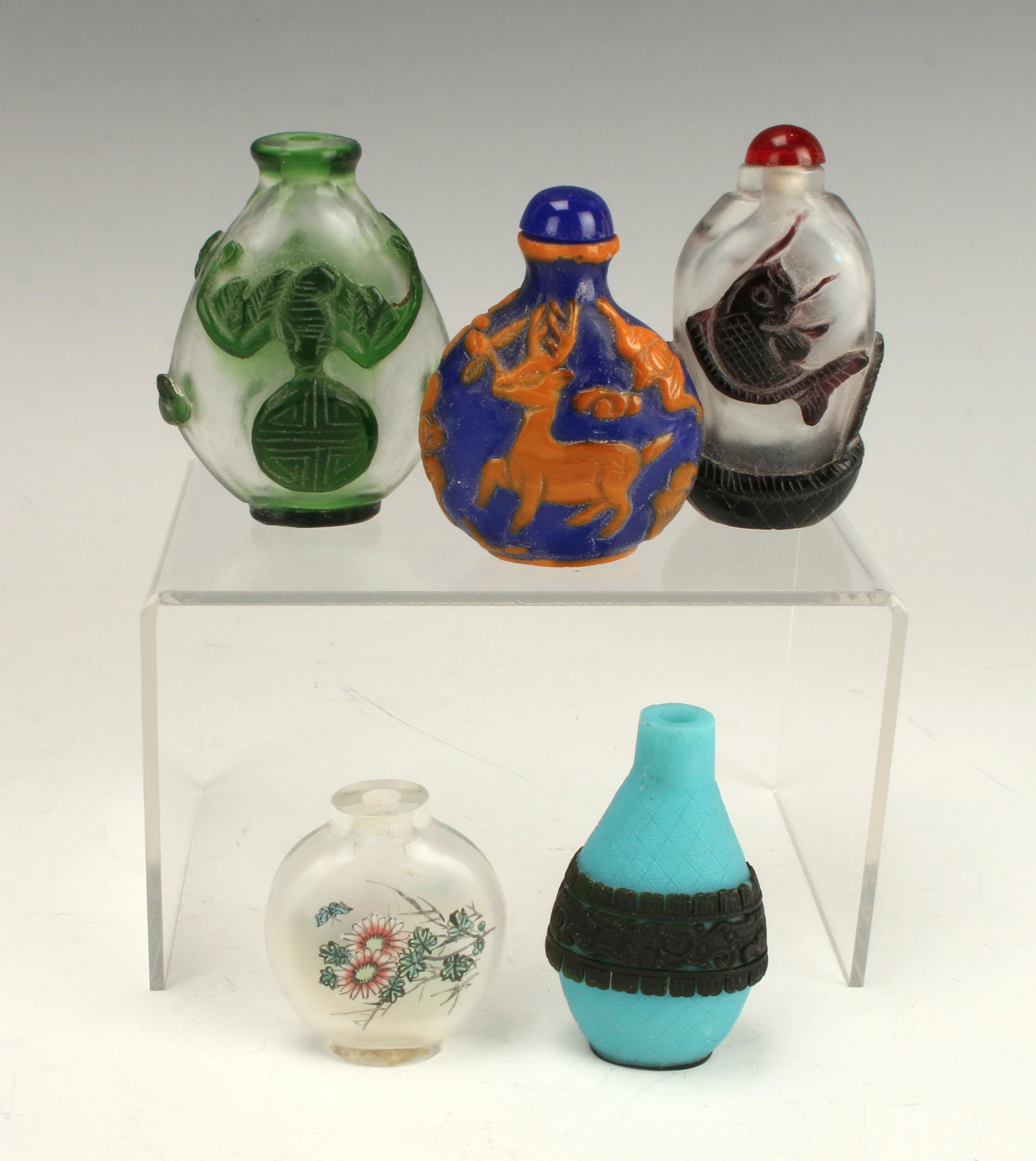 PEKING GLASS & PAINTED SNUFF BOTTLES (1 of 3)