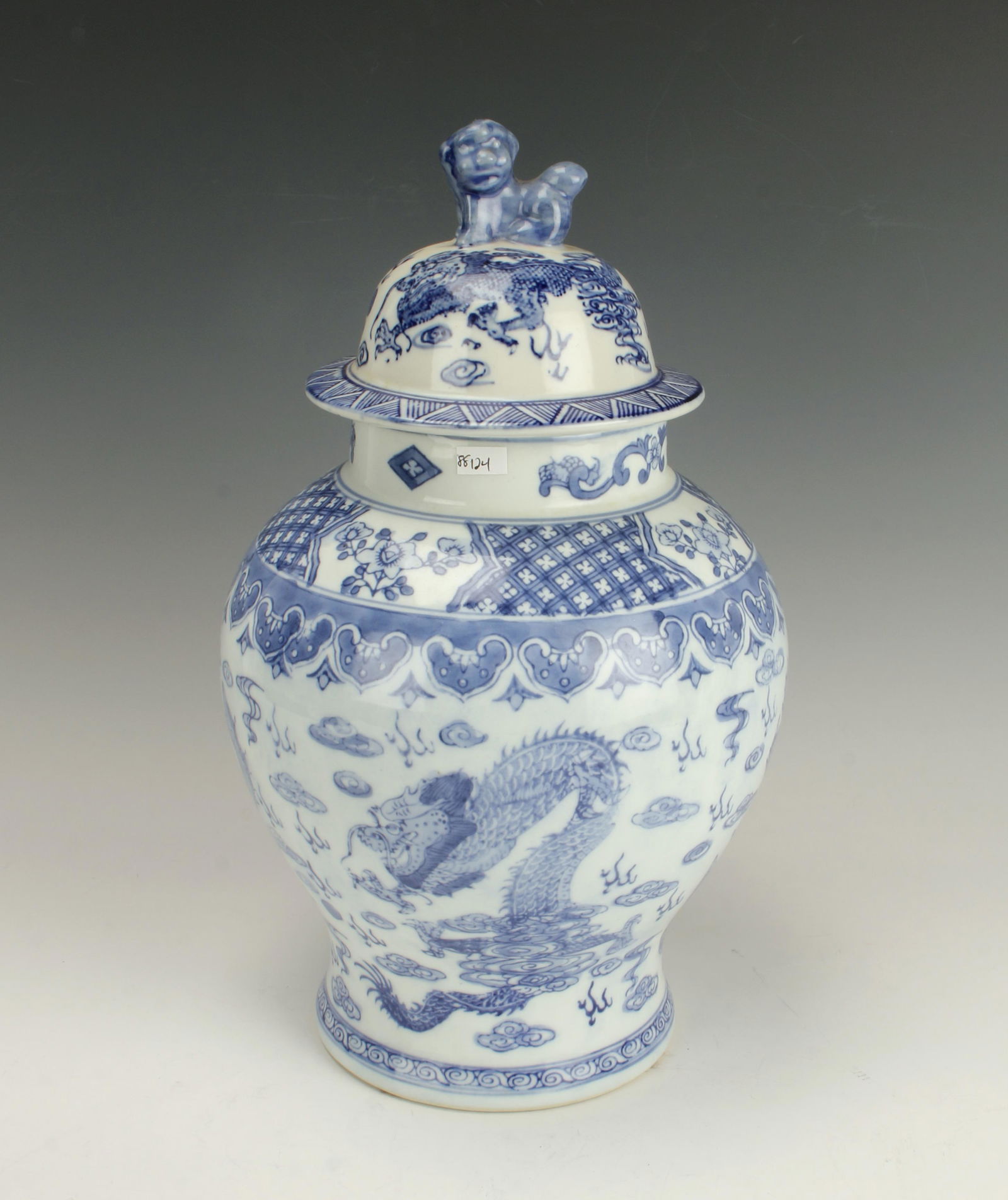 BLUE & WHITE DRAGON & PHOENIX GINGER JAR (1 of 6)