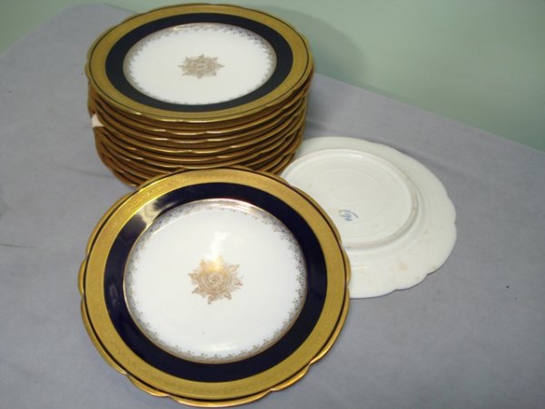 twelve porcelain dessert plates