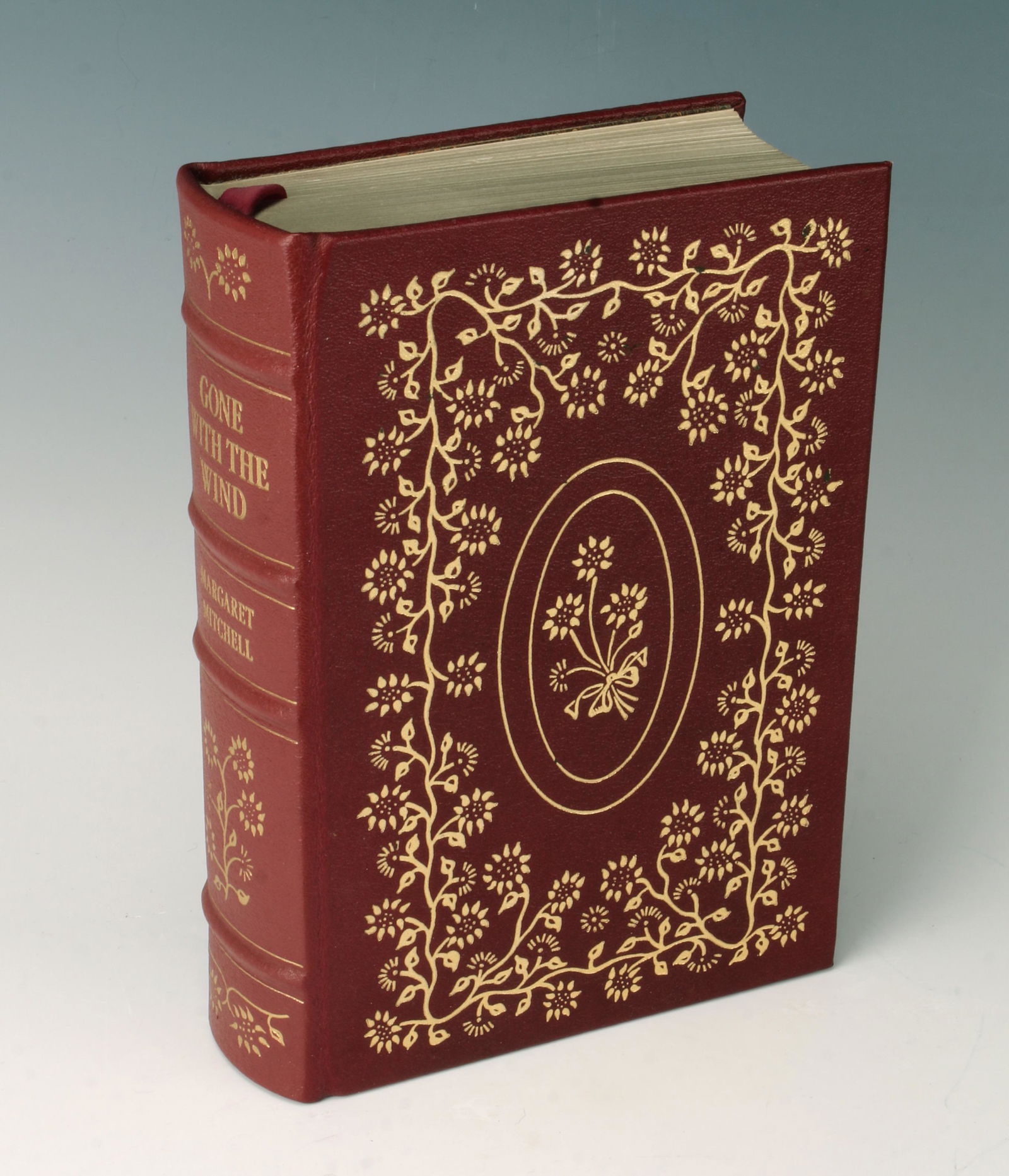 GONE WITH THE WIND MARGARET MITCHELL: By Margaret Mitchell. The Southern Classics Library special edition. Hardcover, genuine leather, marbled endpapers, gilt edges, bound in silk ribbon marker, spine decoration in 22-karat gold. 6"