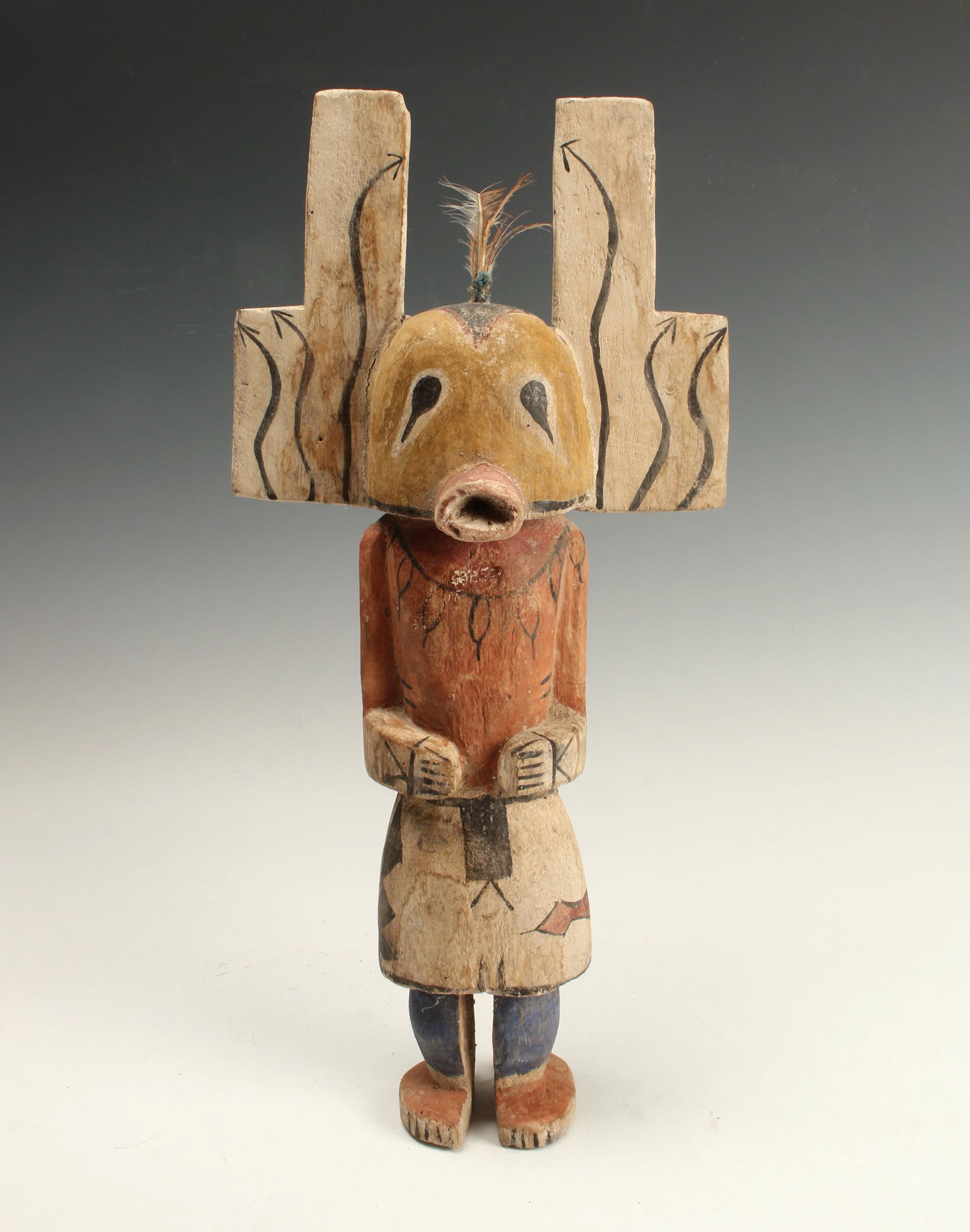 PAINTED WOOD HOPI KATSINA KACHINA FIGURE (1 of 3)