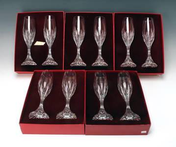 10 BACCARAT MASSENA CRYSTAL FLUTES ORIGINAL BOXES