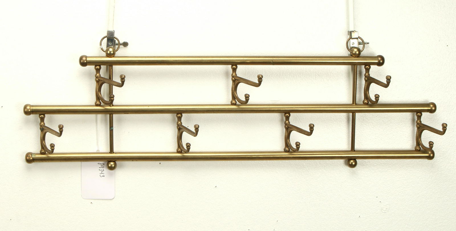ANTIQUE BRASS HAT RACK WITH HOOKS (1 of 3)