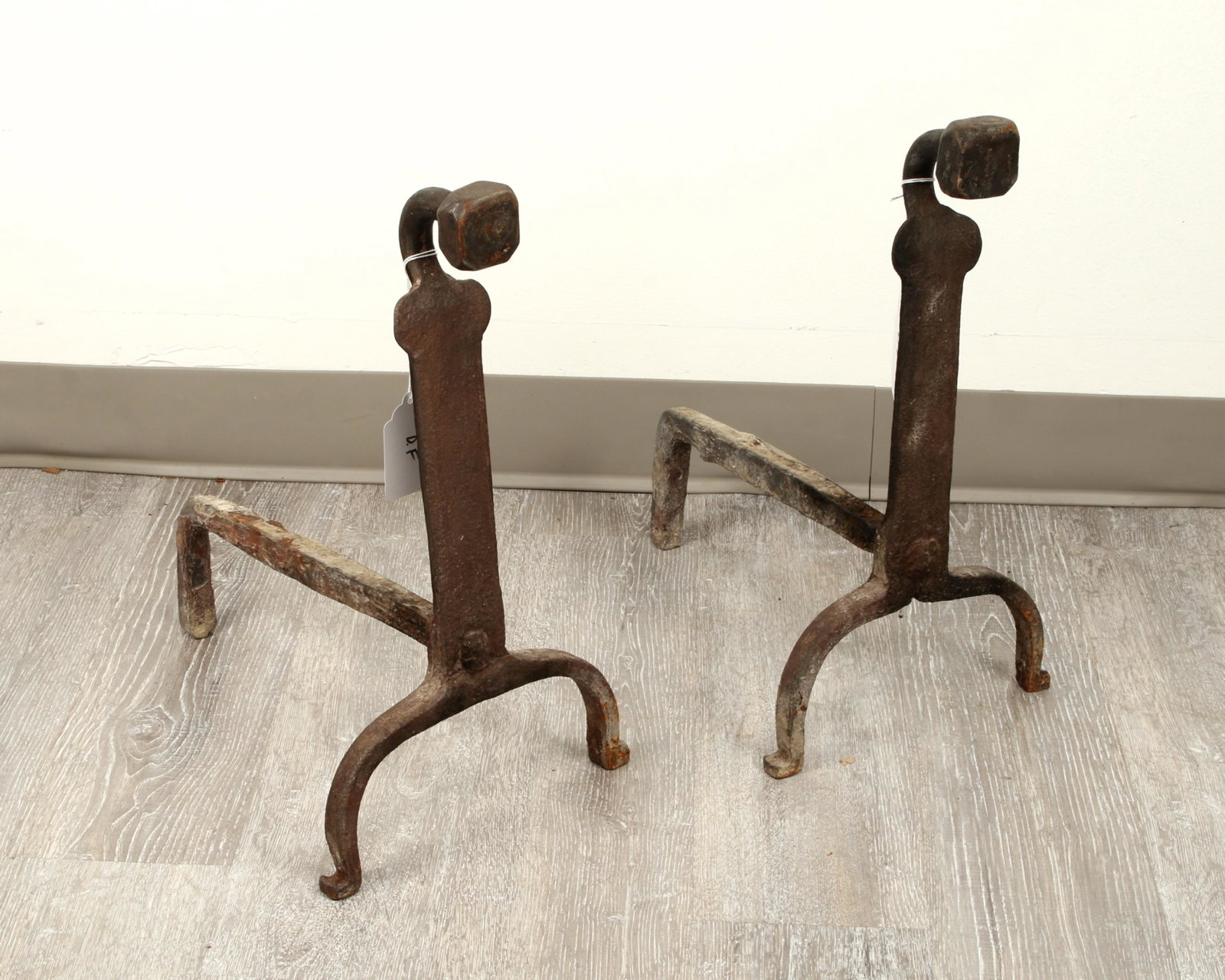 PAIR HAND FORGED ANDIRONS: PAIR HAND FORGED ANDIRONSHand forged andirons. 10 1/2"