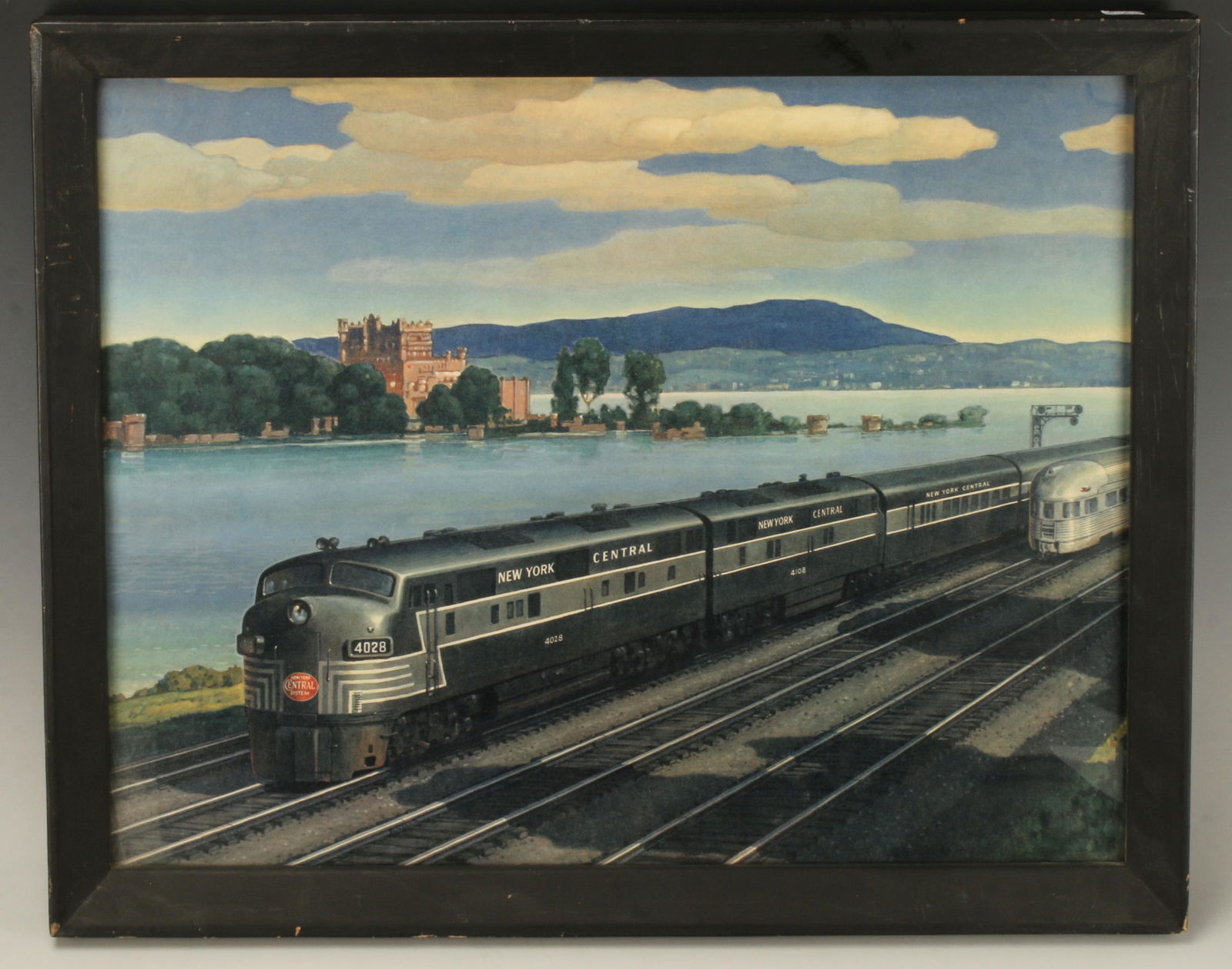 FRAMED NEW YORK CENTRAL RAILROAD PRINT (1 of 3)