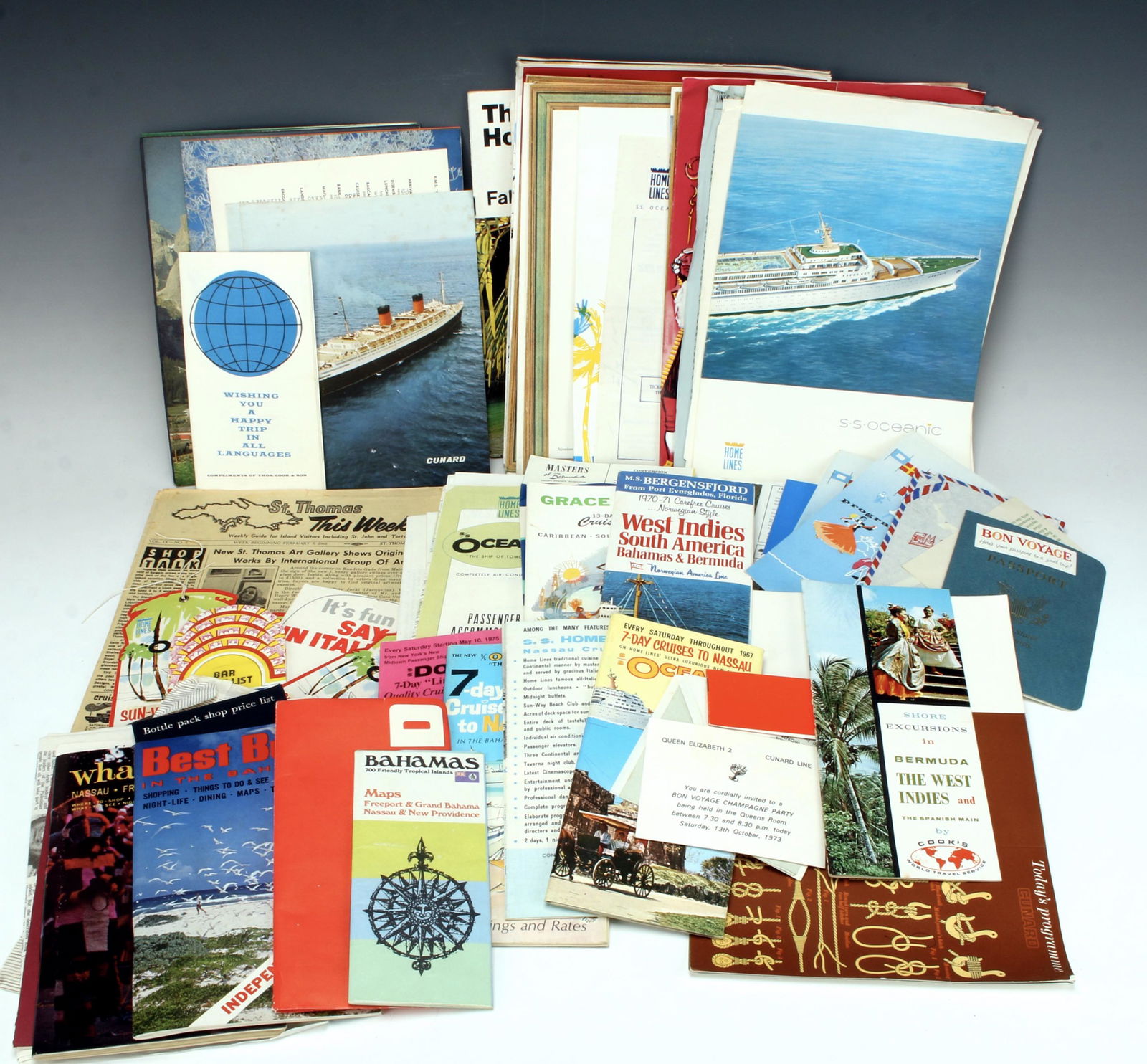 ASSORTED VINTAGE LOT CARIBBEAN CRUISE BROCHURES (1 of 4)