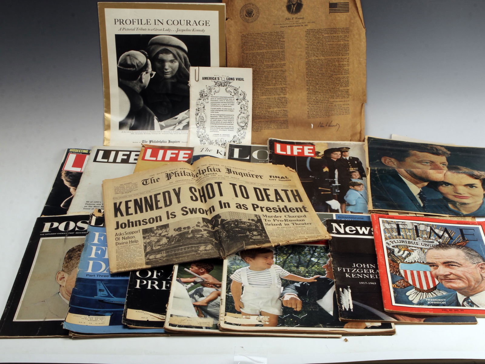 JFK MAGAZINES & NEWSPAPER CLIPPINGS (1 of 3)