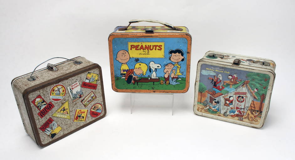 Three Vintage Metal Lunch Boxes