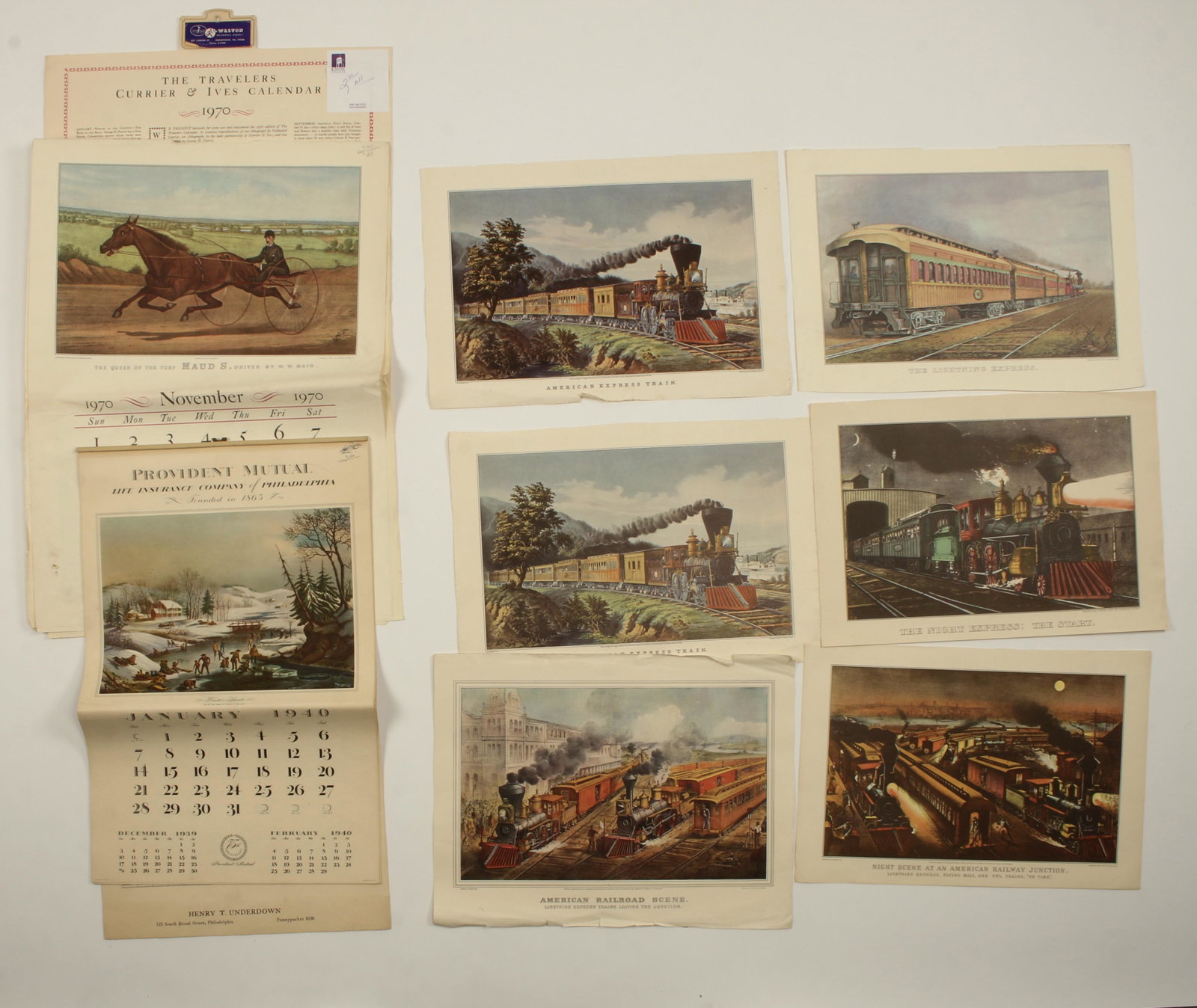 LOT OF VINTAGE CURRIER & IVES CALENDARS: LOT OF VINTAGE CURRIER & IVES CALENDARS Calendars with Currier & Ives images 16 3/4" x 13 1/4" $20 - $40