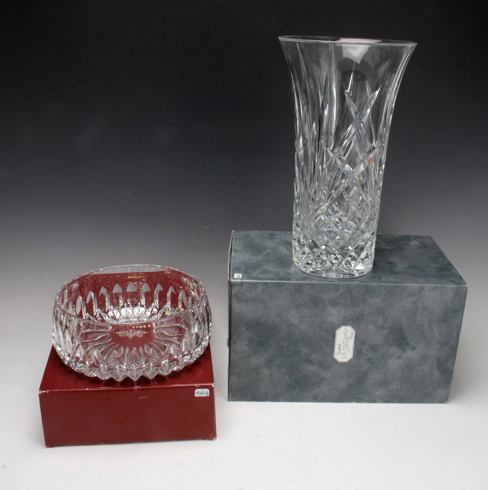 CUT CRYSTAL VASE & BOWL GORHAM J. G. DURAND (1 of 2)