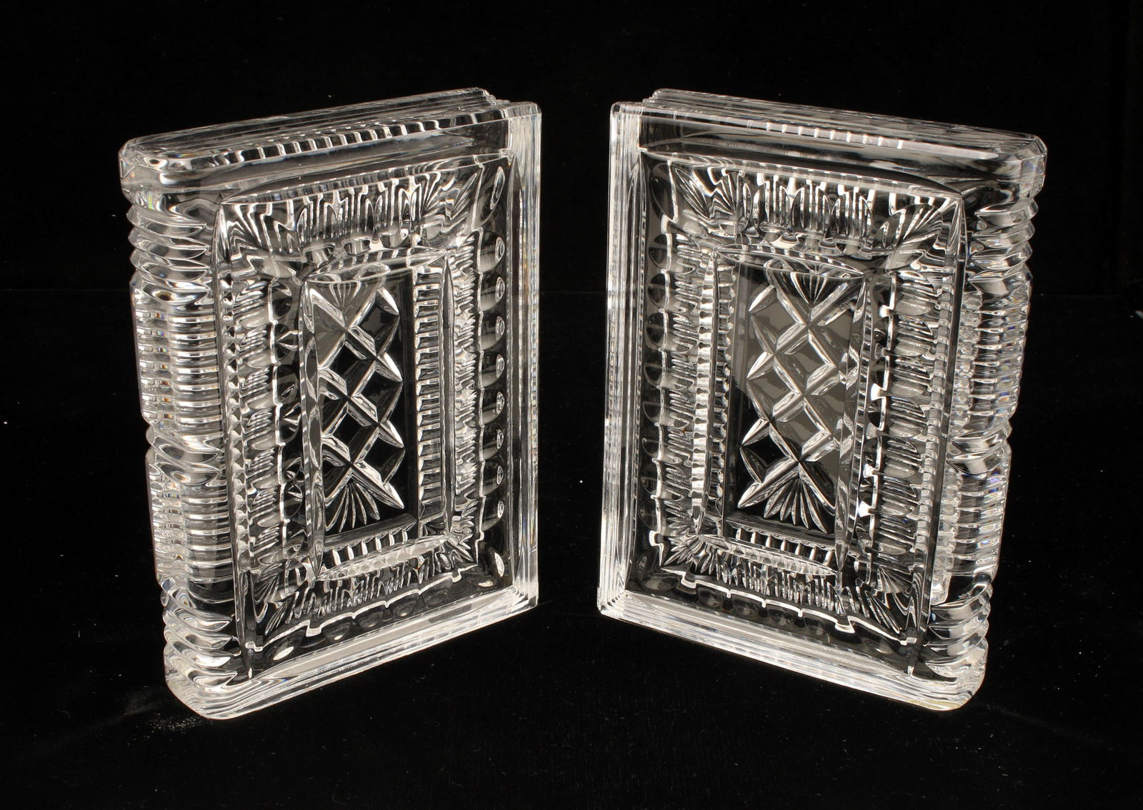 WATERFORD CUT CRYSTAL WALDEN BOOKENDS IN BOX (1 of 4)