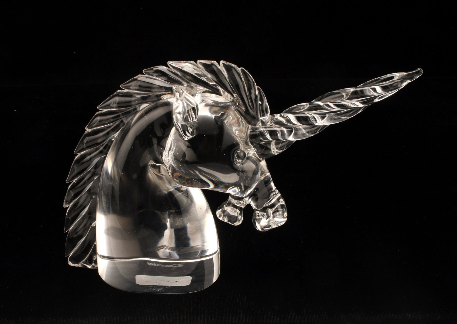 RARE CARTIER CRYSTAL UNICORN HEAD PAPERWEIGHT (1 of 3)