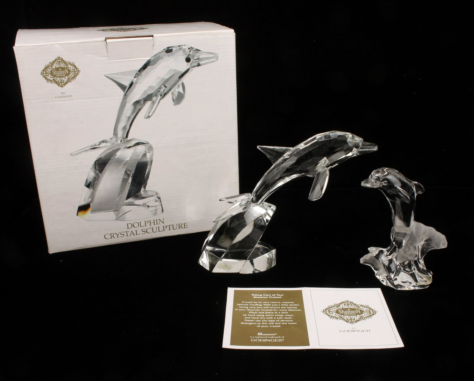 GODINGER CRYSTAL DOLPHIN & LENOX DOLPHIN STATUE (1 of 3)