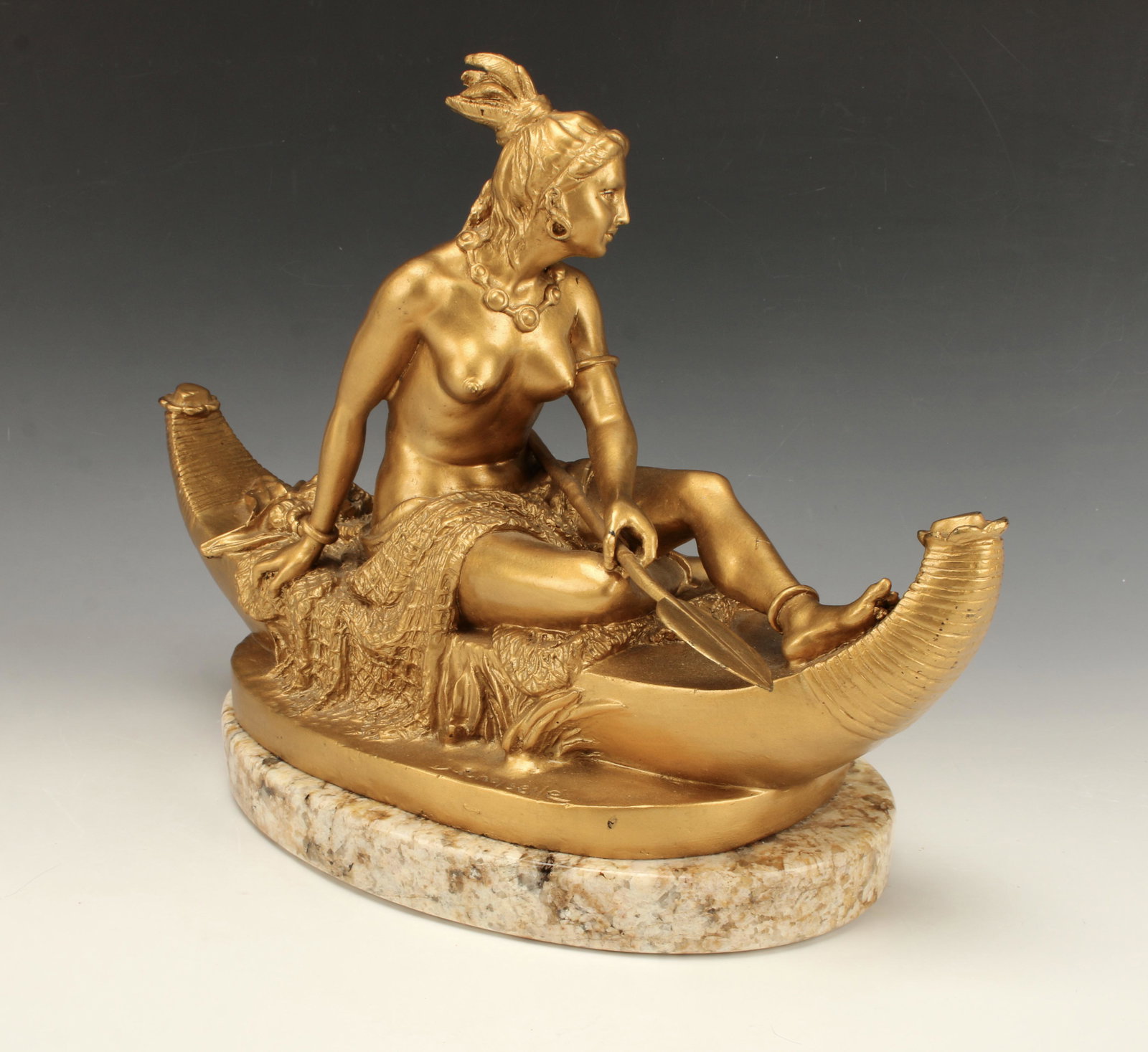 NATIVE AMERICAN WOMAN STATUE DUCHOISELLE (1 of 8)