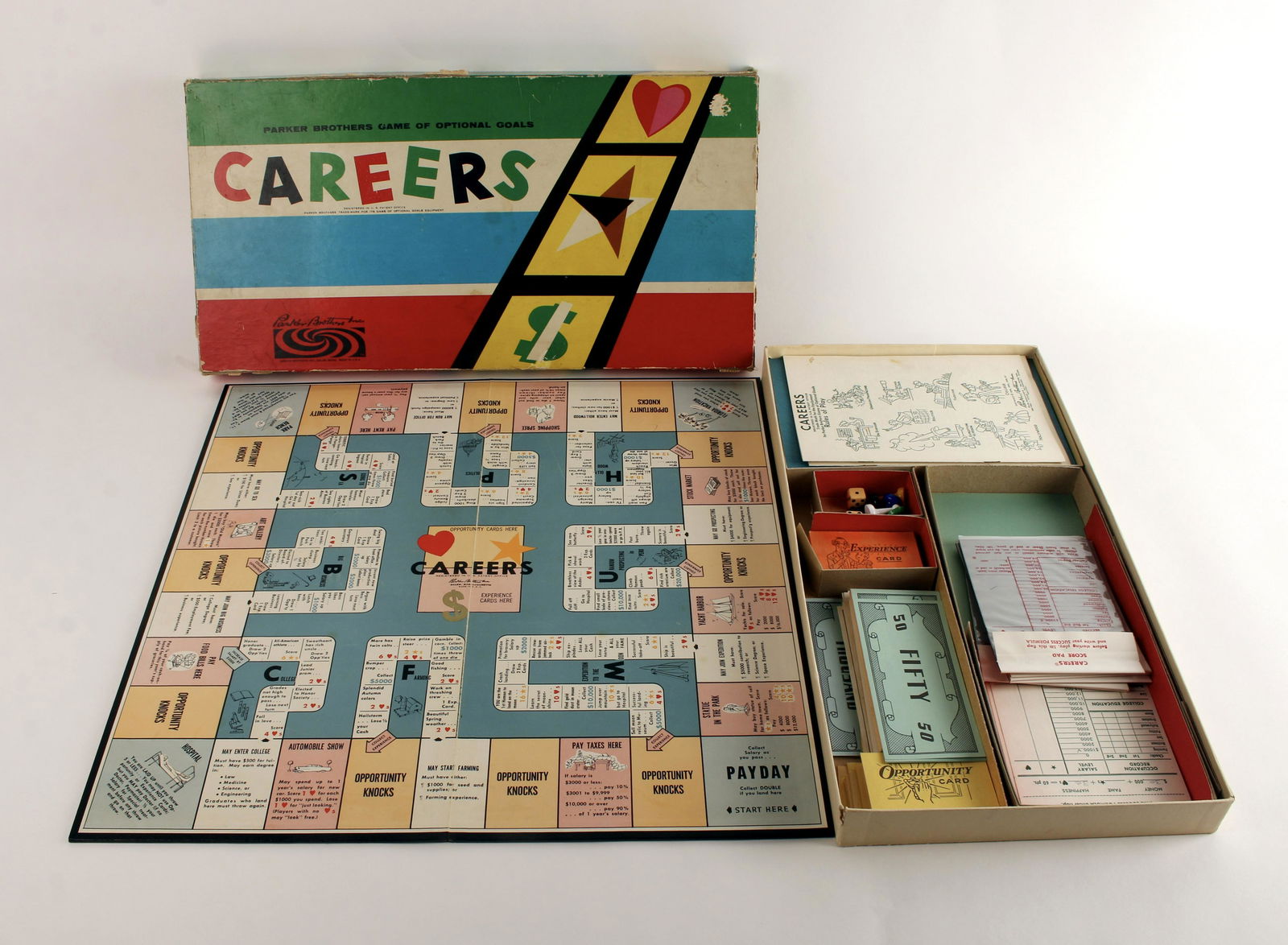 PARKER BROTHERS CAREERS BOARD GAME 1958 (1 of 5)