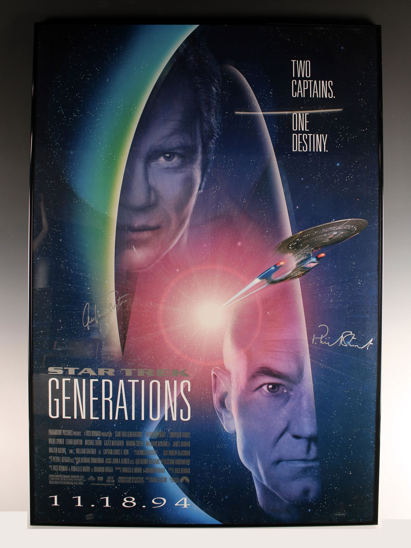 SIGNED STAR TREK GENERATIONS POSTER STEWART SHATNER (1 of 7)