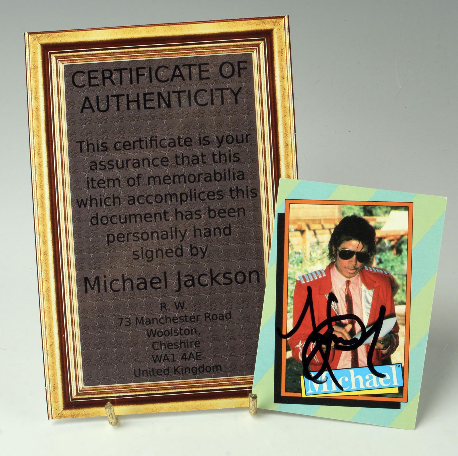 MICHAEL JACKSON SIGNED COLLECTOR CARD (1 of 2)