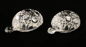 TWO WATERFORD CRYSTAL TURTLES