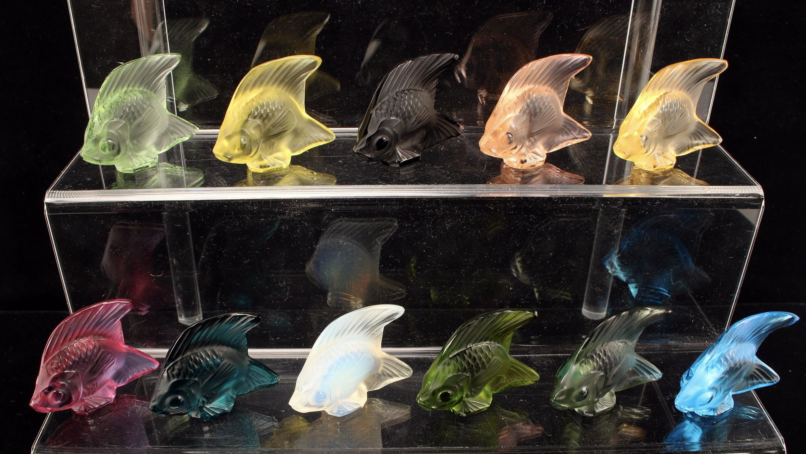 11 COLORFUL SCHOOL OF LALIQUE FISH (1 of 10)