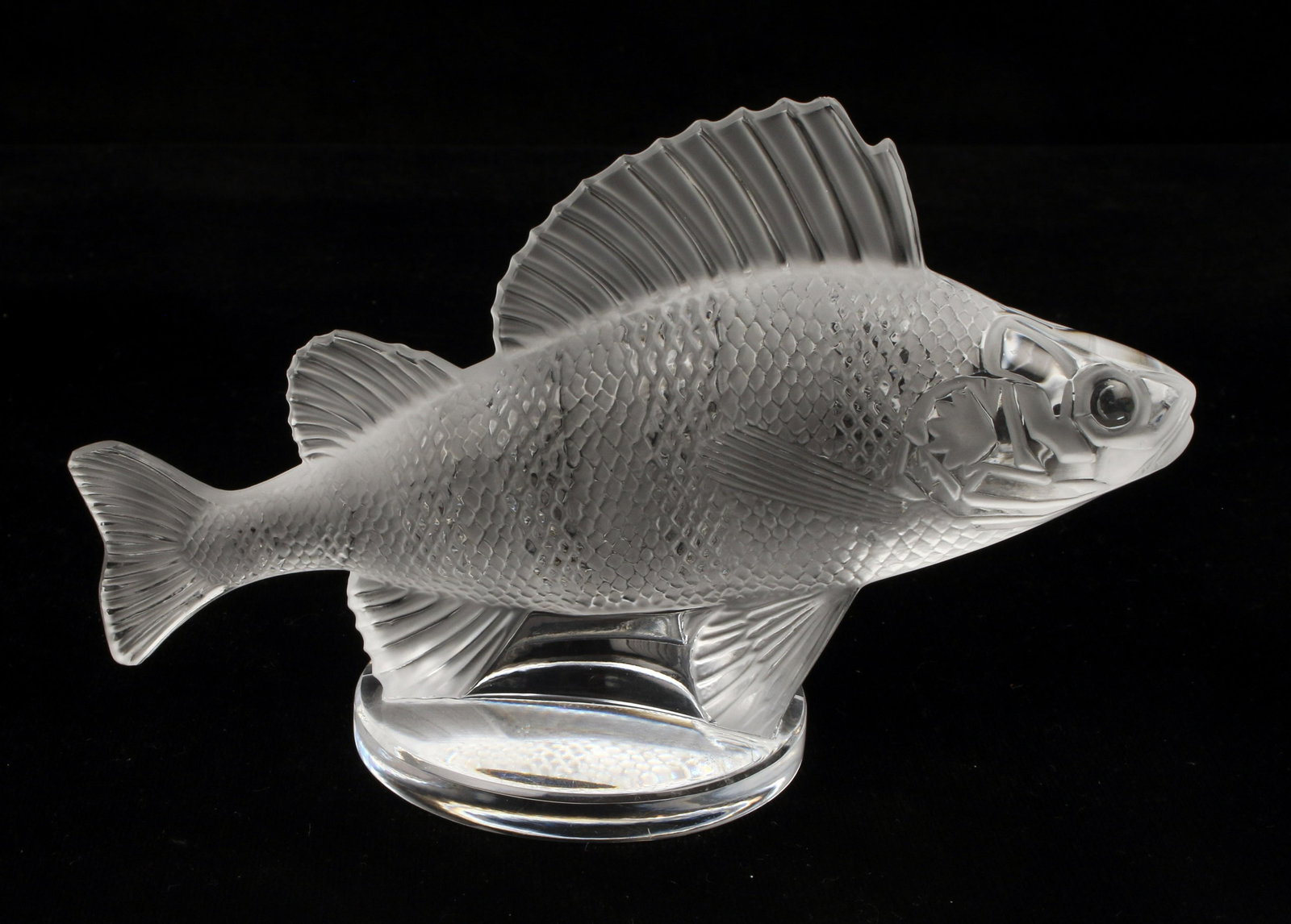 LALIQUE PERCHE FROSTED GLASS FISH PAPERWEIGHT (1 of 5)