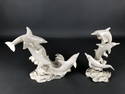 TWO PORCELAIN LENOX DOLPHIN FIGURES IN BOXES