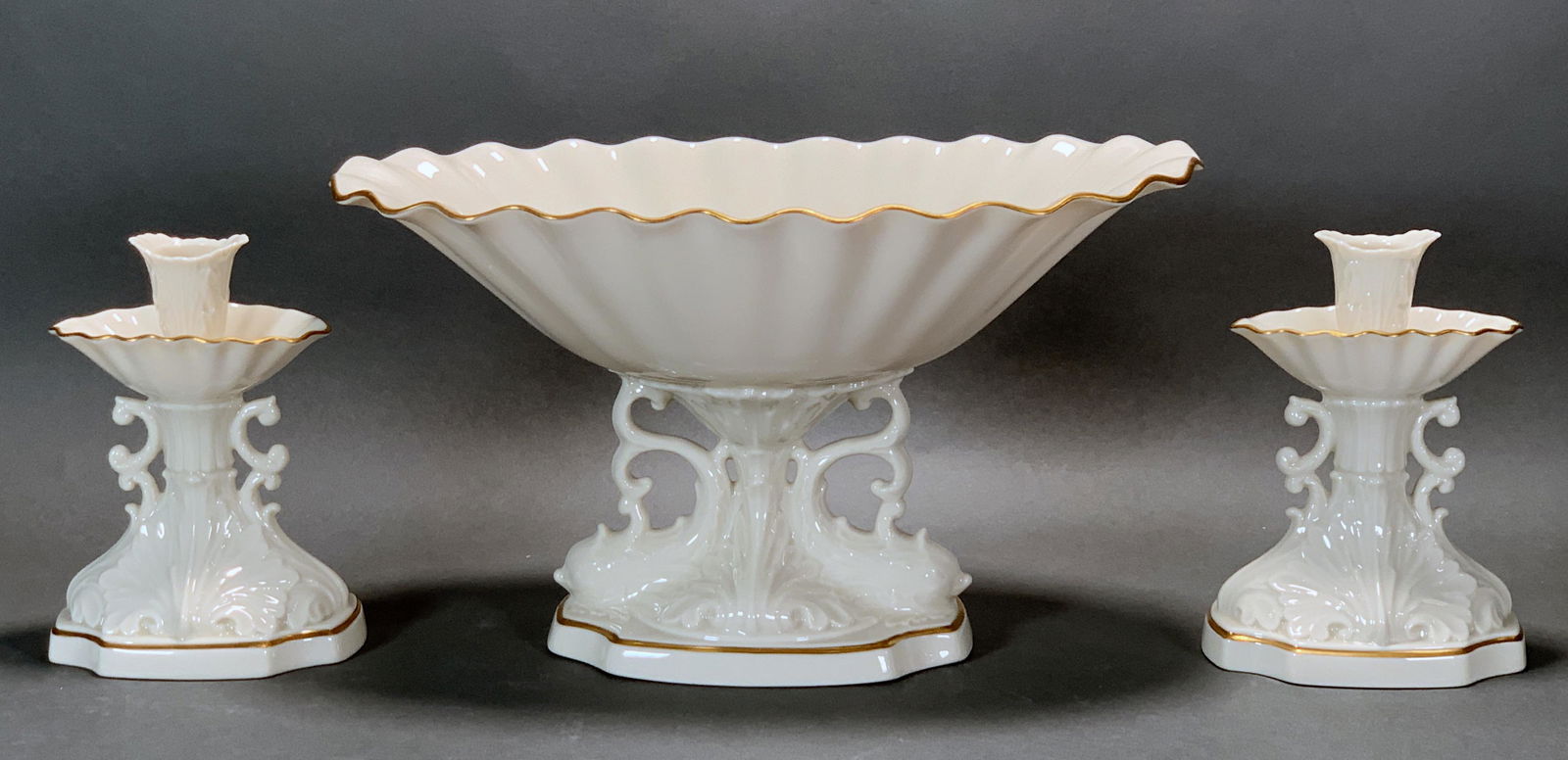 LENOX CANDLESTICKS & AQUARIUS CENTERPIECE BOWL (1 of 10)